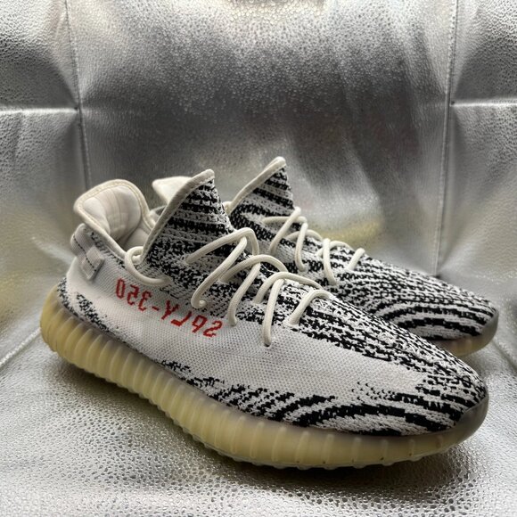 Size 12 Adidas Yeezy Boost 350 V2 Zebra White Mens‎ Running Shoes CP9654 MINTYY